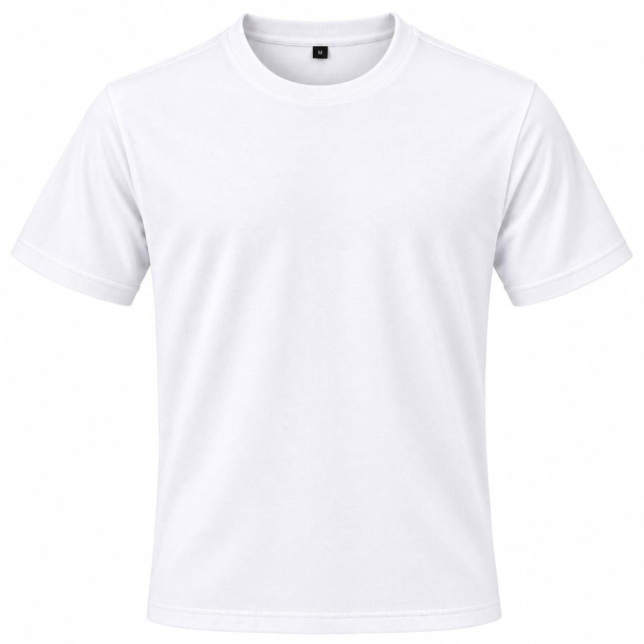 100% Cotton Sinker Round Neck — White