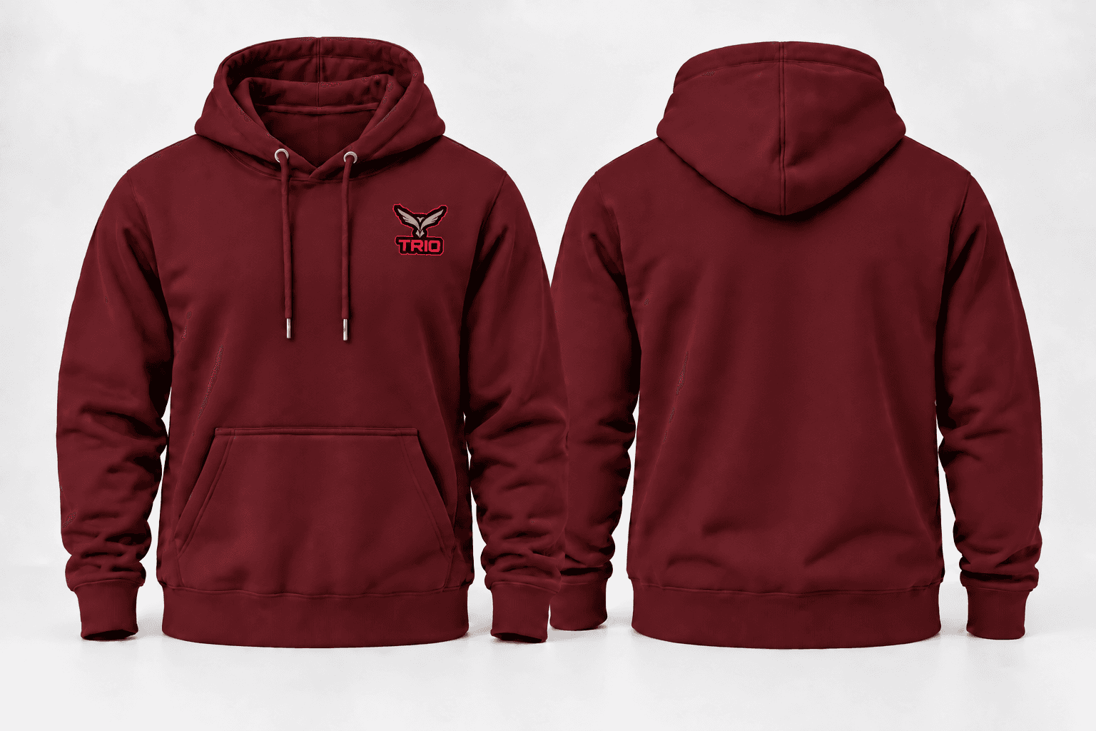 2 Thread Fleece Hoodie — Maroon